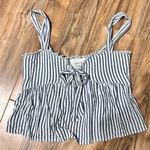 American Eagle Striped Blue and White Women's Top Tank